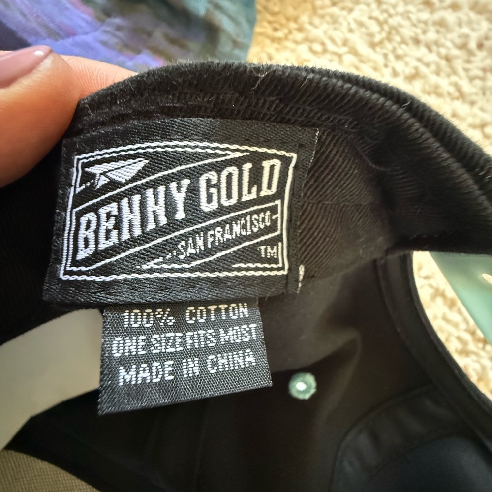 Benny Gold Skate‎ Co. Airways Snapback Baseball Hat Black/Blue Skater Streetwear - Picture 3 of 4